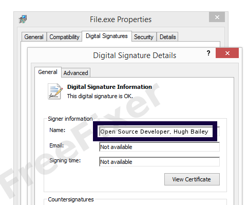 Screenshot of the Open Source Developer, Hugh Bailey certificate